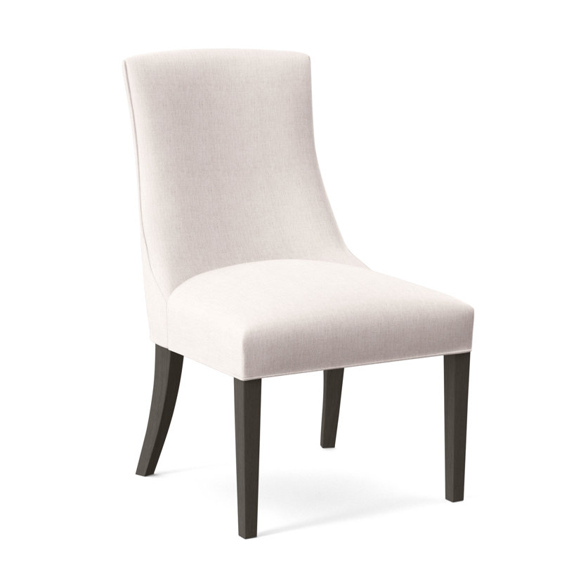 Tuxedo Slipper Dining Chair, White Sugar Performance; 0863-91, Coffee Finish