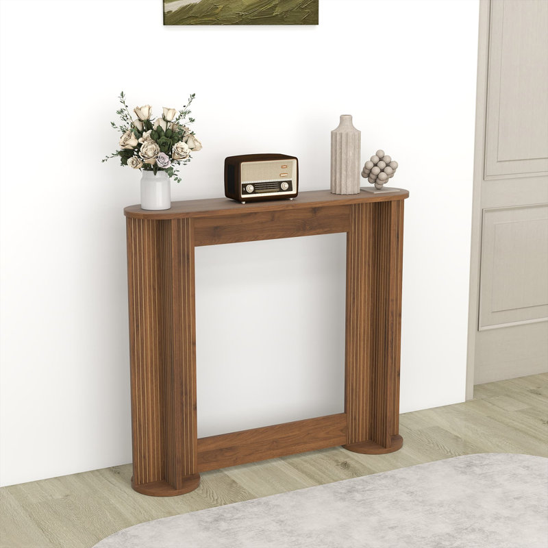 Console étroite de 35 pouces derrière le canapé, table d'entrée cannelée et mince, canapé mince, 31." H x 35.4" W x 7.87" D
