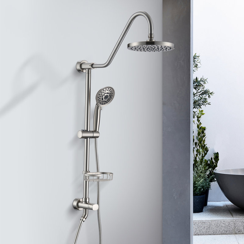 Rain Adjustable Shower Head 2.5 GPM GPM, Brushed Nickel