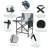 31In Iron Pipe Folding Director Chair With Built-In Cup Holder, Side Table, Storage Pocket-1728004724