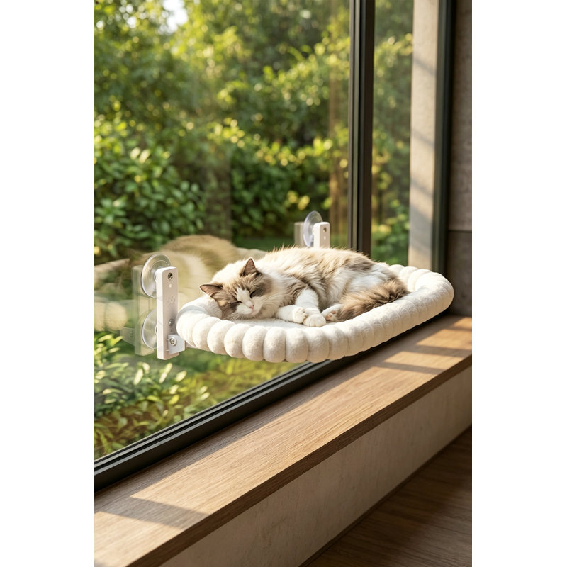 Faux Rabbit Fur Pet Bed, 20.5cm x 60cm x 30cm, White