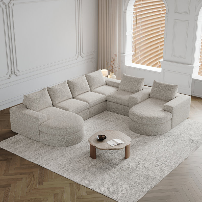 Canapé modulaire Chenille Cloud, Chenille beige