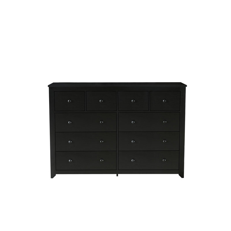 Commode à 10 tiroirs moderne noire pour la chambre à coucher - Vaste commode de rangement, robuste et sécuritaire, Noir