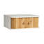 Table de chevet murale flottante avec rangement pour chambre à coucher murale blanche, porte coulissante en bois de bambou Boho et rangement pour petits espaces, 15 po