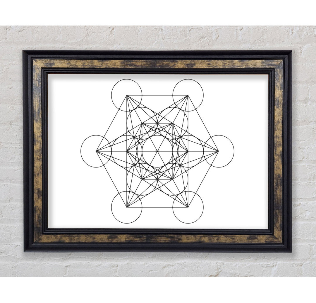 Gerahmtes Leinwandbild Metatrons Cube Drawing