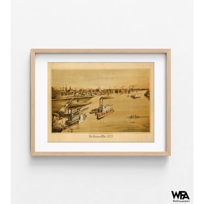 La Crosse-Wisconsin, 1873, impression antique de La Crosse