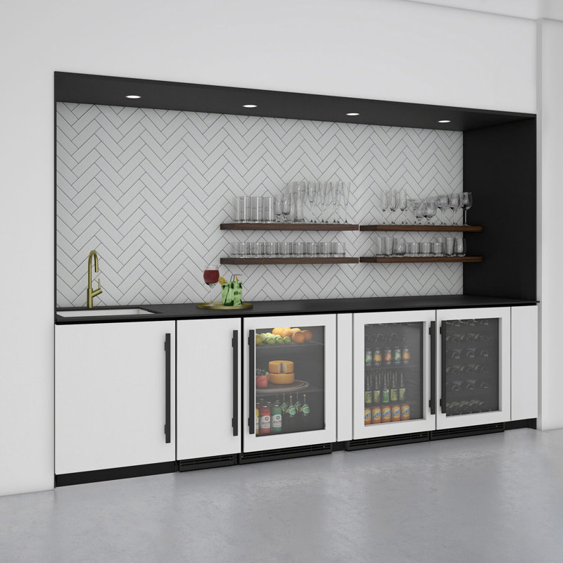 U-Line 24'' W Built-In Mini Fridge, Brown