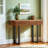 Solid Wood Entryway Table With Storage,Narrow Console Table With Fluted Design & Metal Legs, Functional Sofa Table For Hallway-1988846400