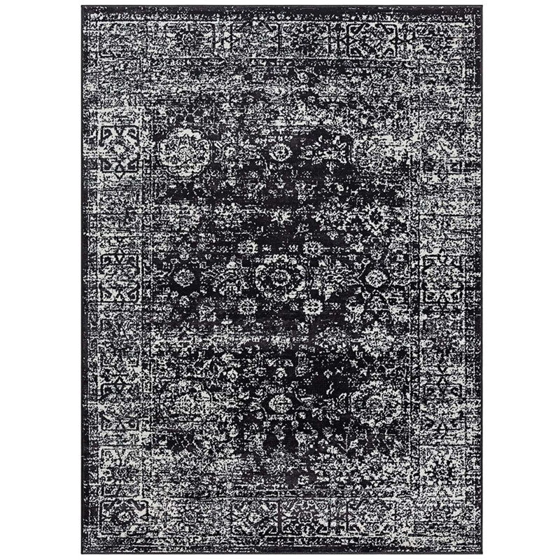 Tapis persan tissé délavé rétro, tapis distinctif, Rectangulaire 8 pi x 10 pi