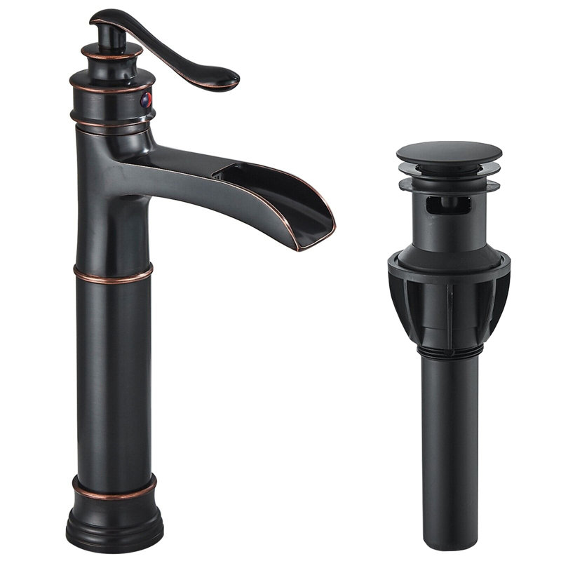Robinet de lavabo vasque à poignée simple avec drain