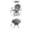 Ensemble de salle à manger d'extérieur 3 pièces en aluminium coulé avec 2 chaises pivotantes et une table, noir