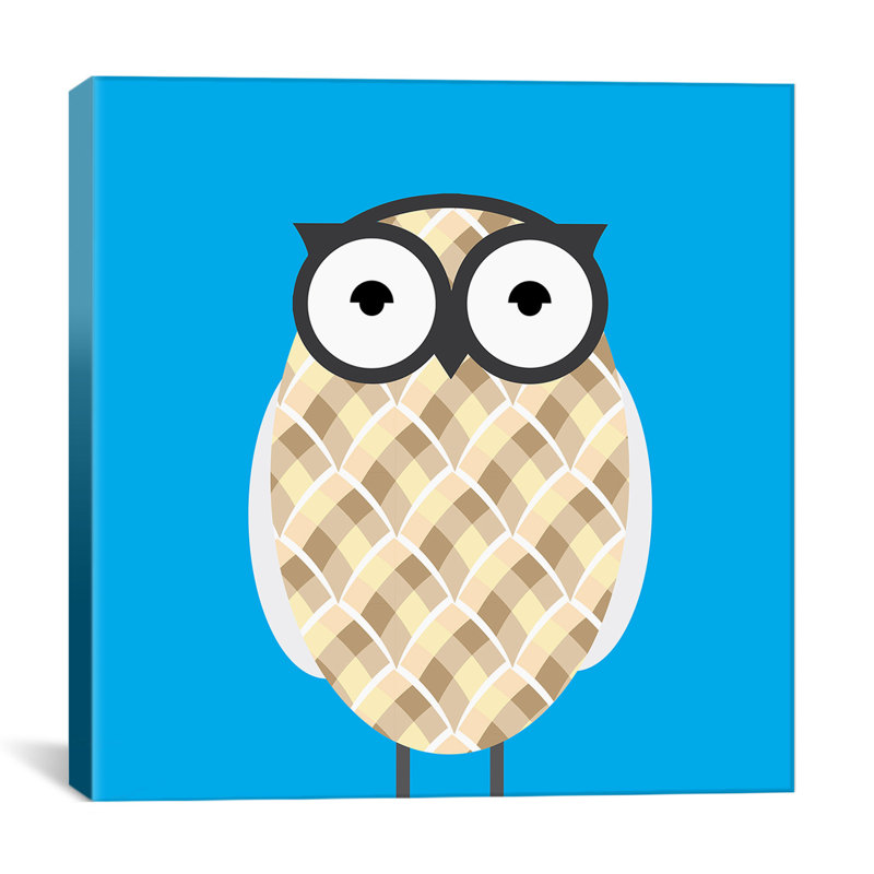 Nathan «Owl», reproduction sur toile, H 26 po x l 26 po x P 1,5 po, Bleu