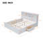 Lit plateforme très grand en bois avec tête de lit multi-rangement, USB et tiroirs-862039170