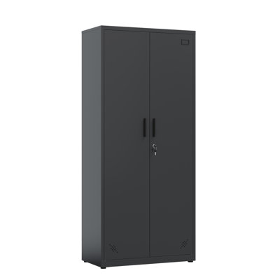 Armoire de rangement haute avec 2 portes et 4 cloisons pour séparer 5 espaces de rangement, conception maison / bureau