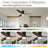 52 Inch Ceiling Fan And Remote Control, Noiseless DC Motor, Dimmable LED, Flush Mount Low Profile Ceiling Fan With 3 Walnut Blade