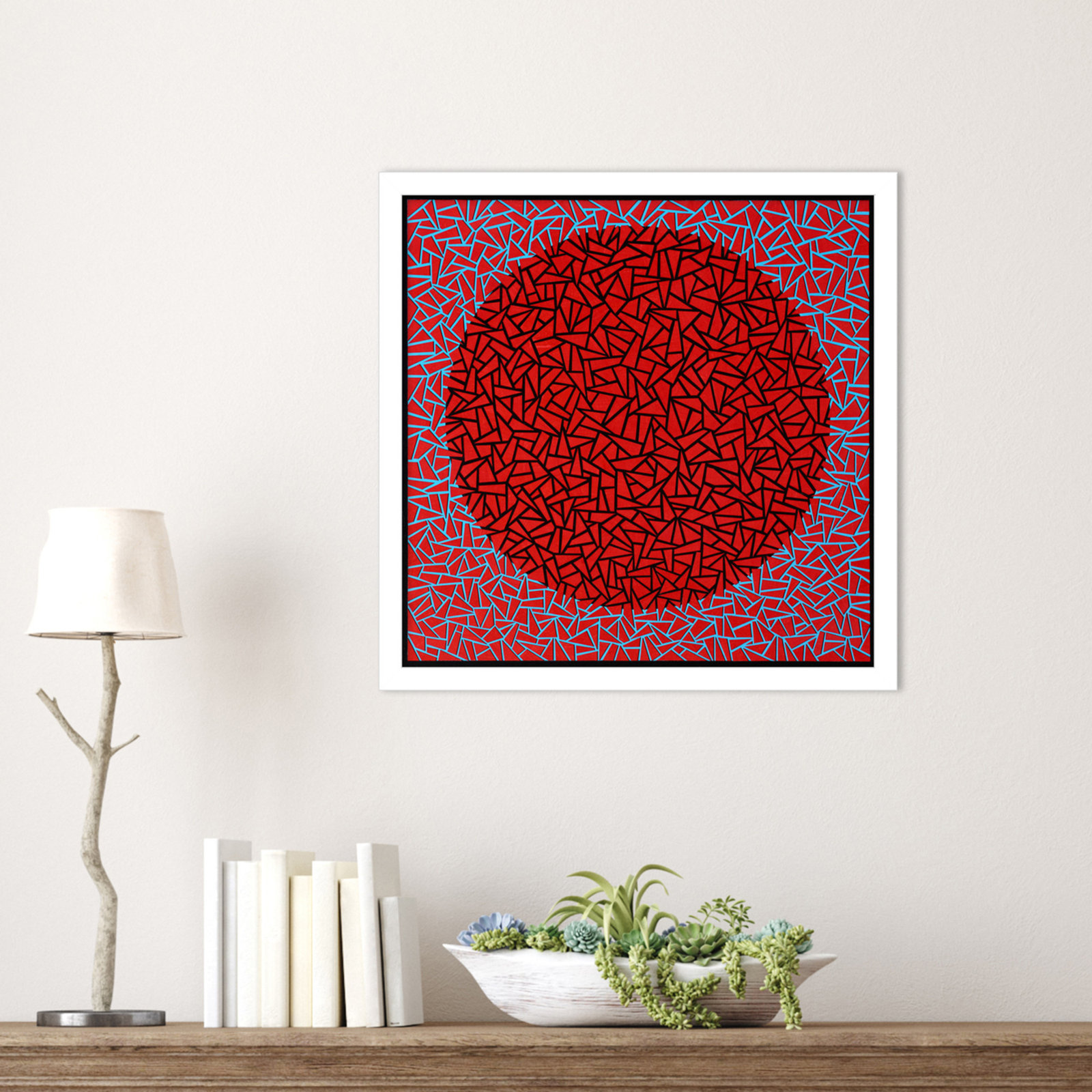 Gods Navel by Alex Dunn, White, 17" H x 17" W x 1" D