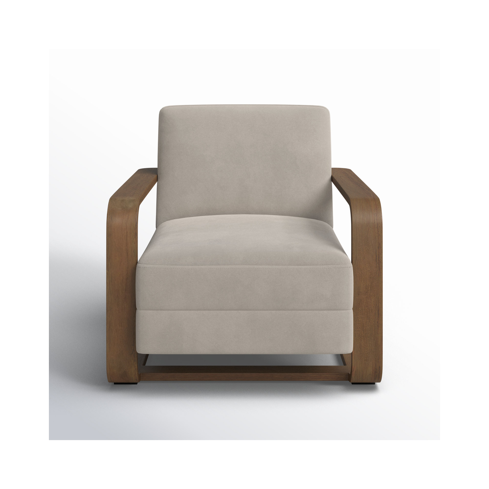 Moni Wood Frame Accent Chair, Gray Velvet
