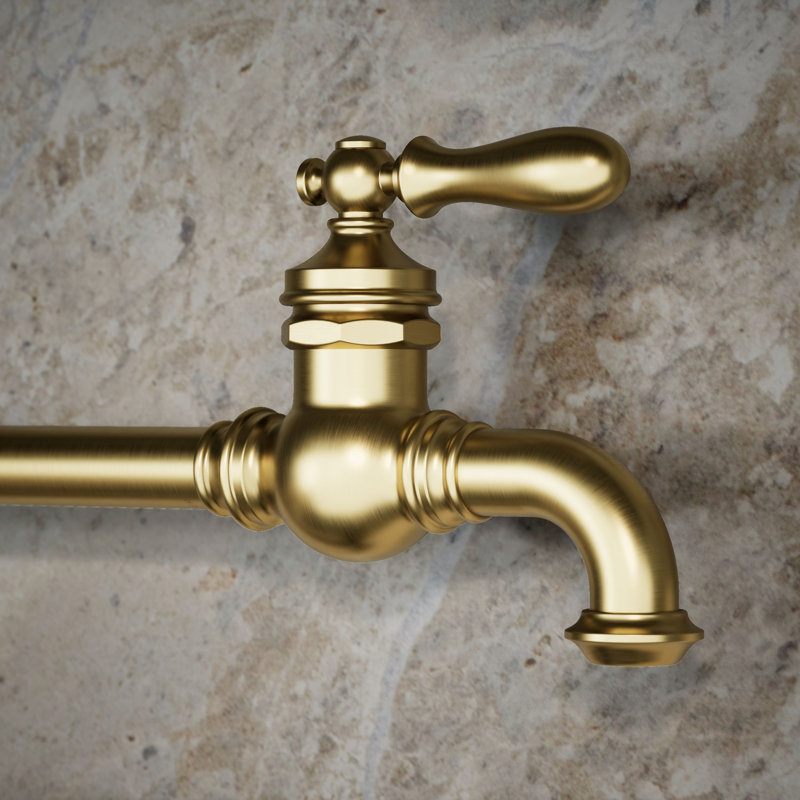 Artifacts Single-Hole Wall-Mount Pot Filler, Brushed Brass