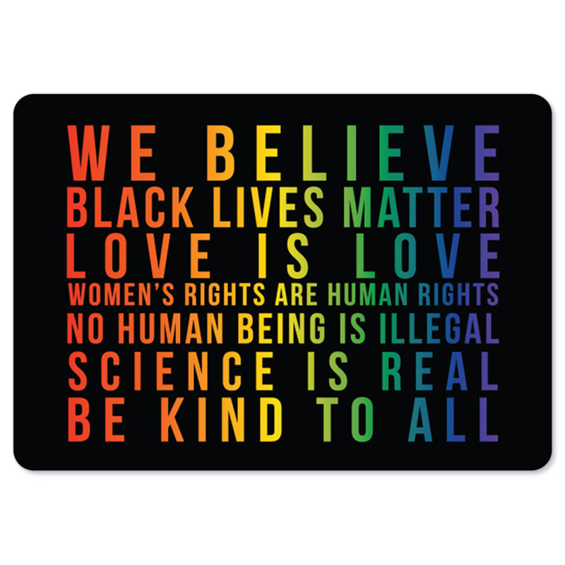 Enseigne BLM - «Black Lives Matter Be Kind To All» / BLM8, H 10 po x l 14 po x P 0,75 po, Noir