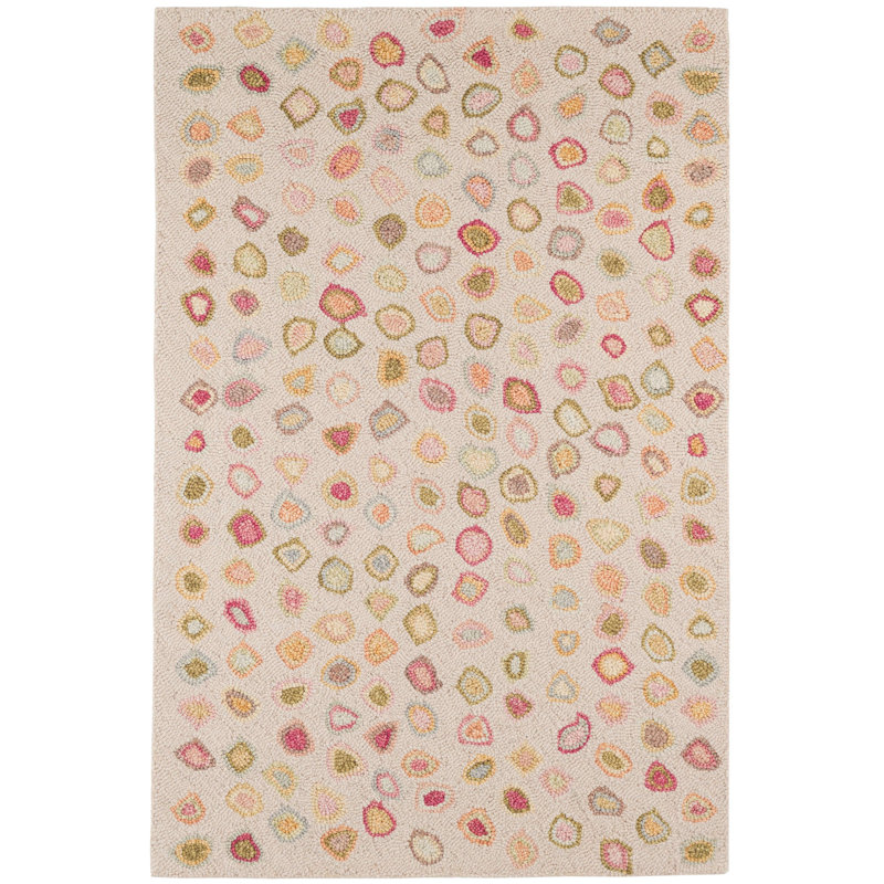 Cat'S Paw Pastel Hand Micro Hooked Wool Rug, Rectangle 3' x 5'