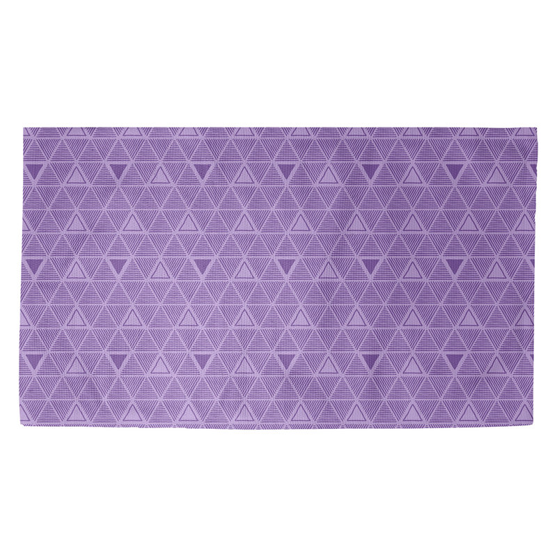 Tapis mauve à motif de triangles dessinés à la main, Rectangle 3 pi x 5 pi