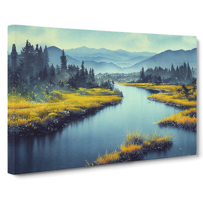 River To The Mountains - Wrapped Canvas