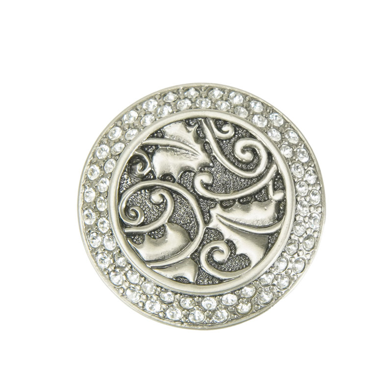 ROOKWOOD KNOB; ERINITE GREEN CRYSTAL, Antique Nickel