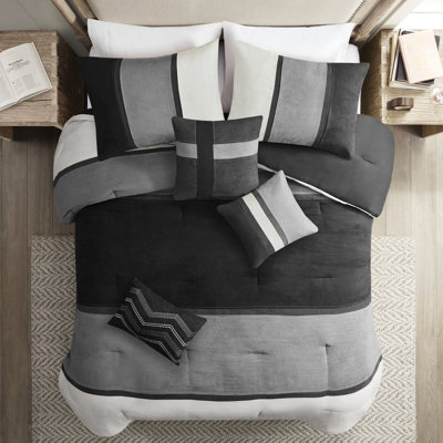 7 Piece Faux Suede Bedding - For Modern Style Comforter Soft And Warm Bedroom