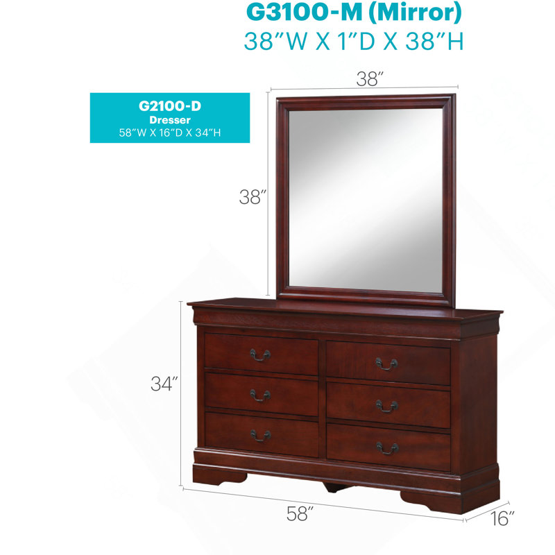 Commode Glory Furniture Louisphillipe G02175-D, Cerisier