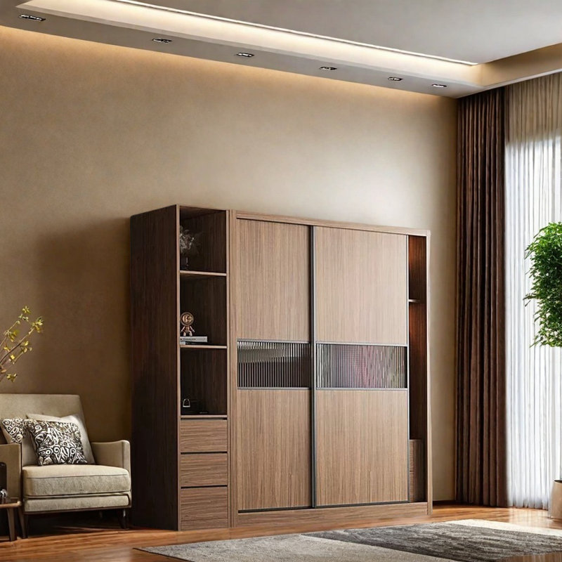 Modern Simple Classical Wardrobe, 82.68" H x 62.99" W x 23.62" D