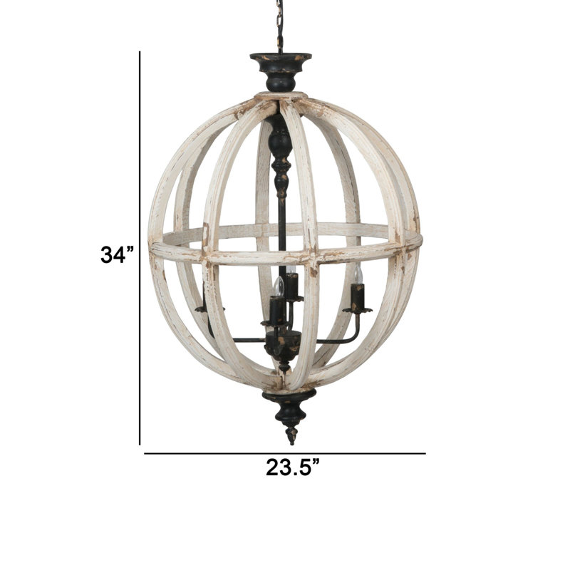 Benner 4 - Light Iron Globe Chandelier