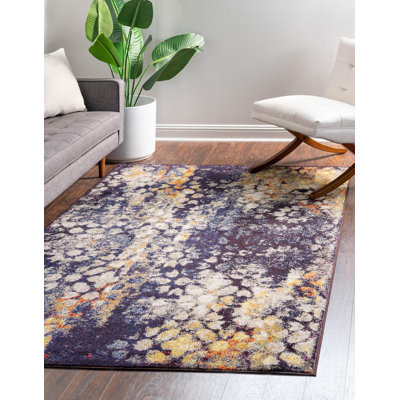 Tapis contemporain Vida couleur saphir
