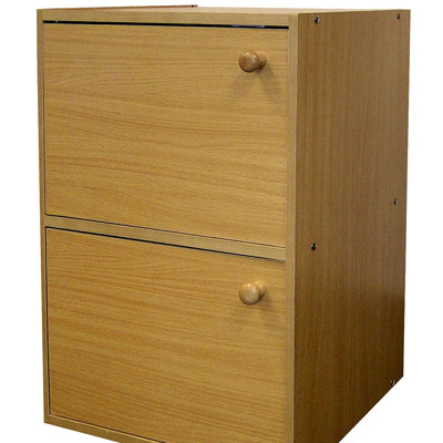 Bibliothèque en bois de 61 cm de hauteur (24 po) avec portes en bois d'hévéa laqué. Parfait pour le bureau, le salon ou toute autre pièce. Rangez vos livres en toute tranquillité.