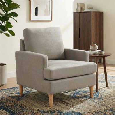 Upholstered Armchair with Square Arms