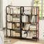 Bibliothèque rustique brune à 5 niveaux, industrielle rétro, structure en métal-120653583-120653584