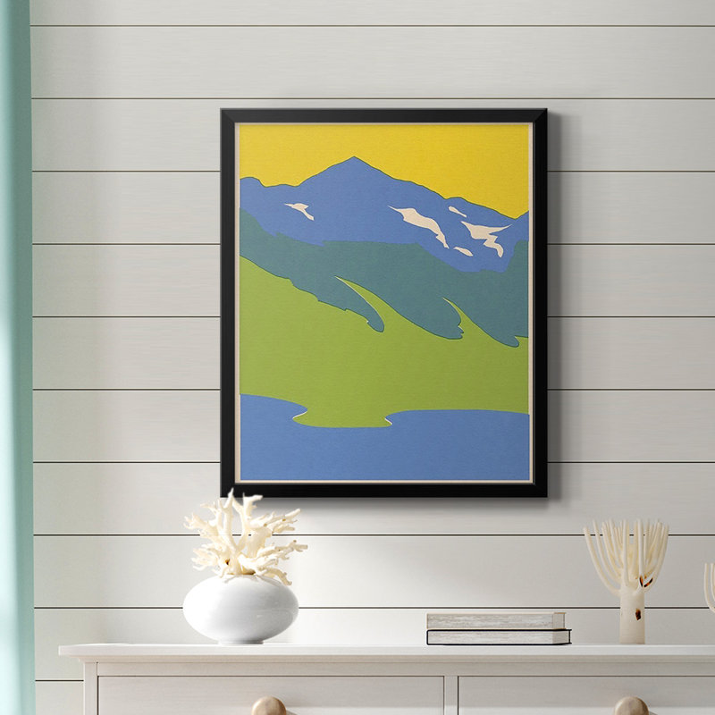 «Bright Glacial Lake I», toile encadrée de qualité supérieure - prête à être accrochée, H 24 po x l 20 po, Noir