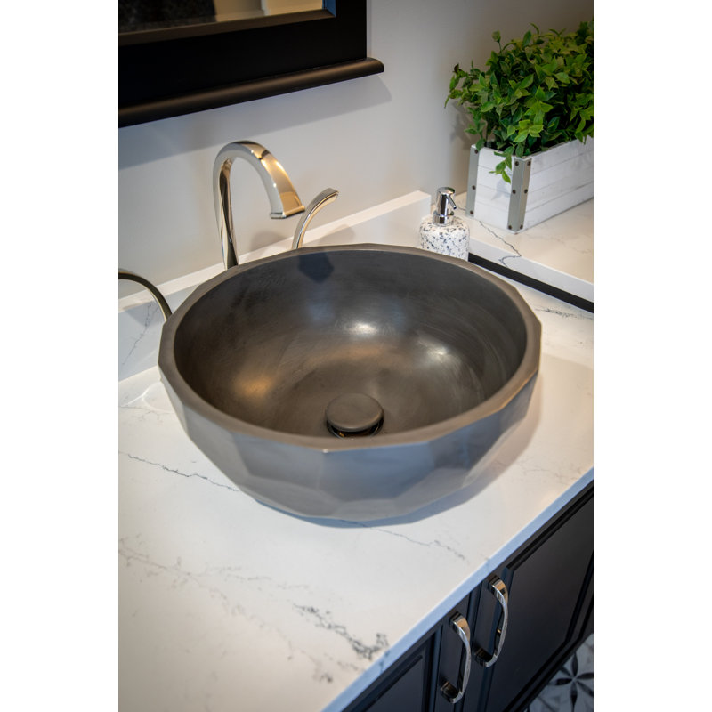 Lavabo de salle de bain vasque circulaire, Gris anthracite