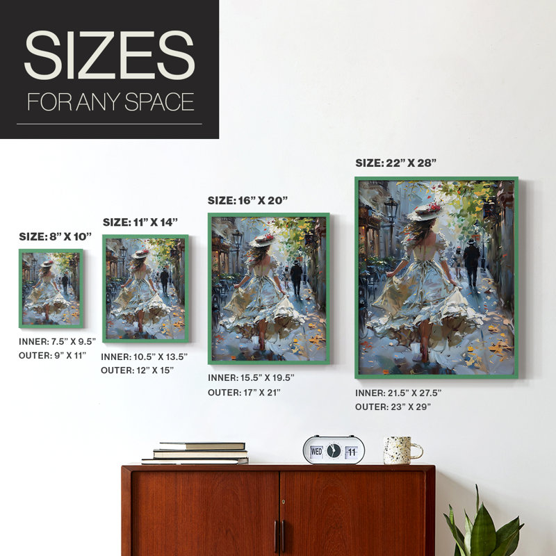 Reproduction encadrée WOMEN Series DCxxx - bois massif, Vert, H 30 po x l 24 po