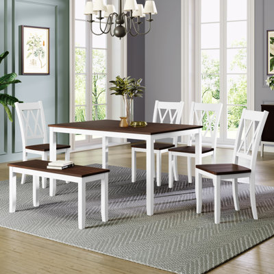 Ensemble de table de cuisine en bois 6 pièces Amaury