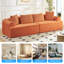 Canapé modulaire incurvé surdimensionné de 104 po, canapé en chenille avec 4 coussins, sans assemblage requis, orange-1204283892