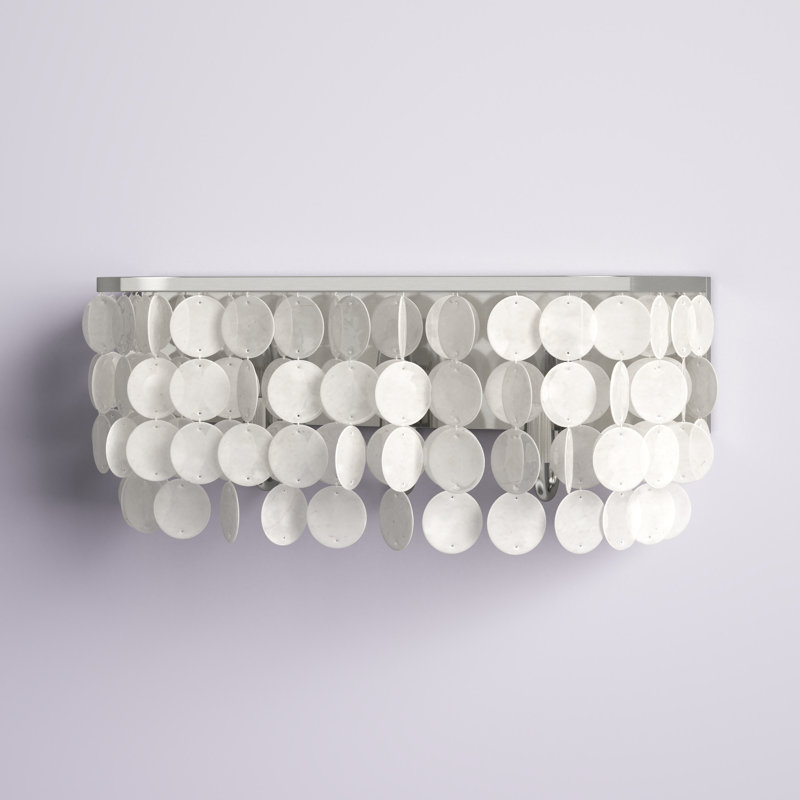 Icarus 3-Light 20.75 inch Wide Satin Nickel Glam Bathroom Vanity Lighting Fixture, Capiz Shell Shade, Dimmable, LED Compatible, Over the Mirror Mounted Steel Wall Sconce, Full Backplate