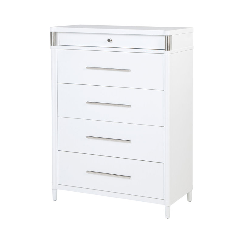 Commode contemporaine de 38,4 po de largeur, blanc