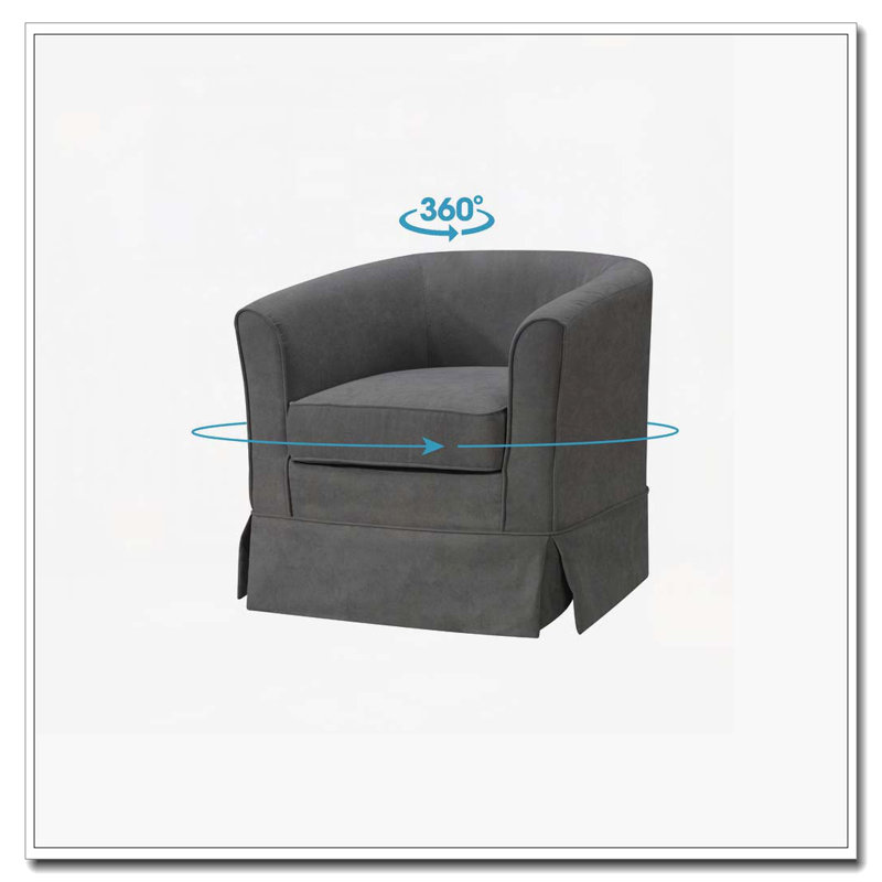 Fauteuil demi-tonneau pivotant de 28 po Tucker, Gris