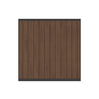 UltraEasy 6 ft. x 6 ft. Brazilian Ipe Composite Flat Style Vertical Fence Panel Kit with Black Frame