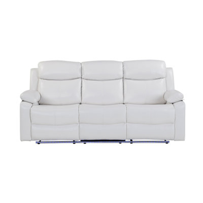 Blanche White Reclining Sofa With LED Lights
