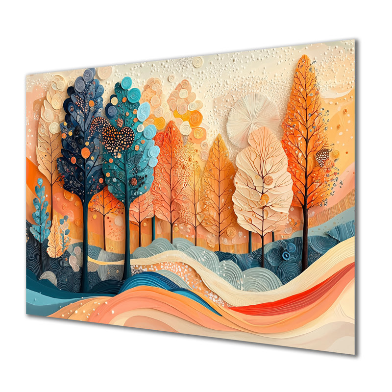 «4 Seasons Forest Trees Dream Fragments I», reproduction d'art traditionnelle en métal, art mural forêt en métal