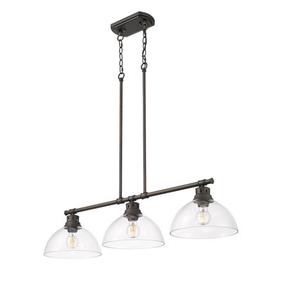 Iftimie 3-Light Linear Pendant with Clear Glass