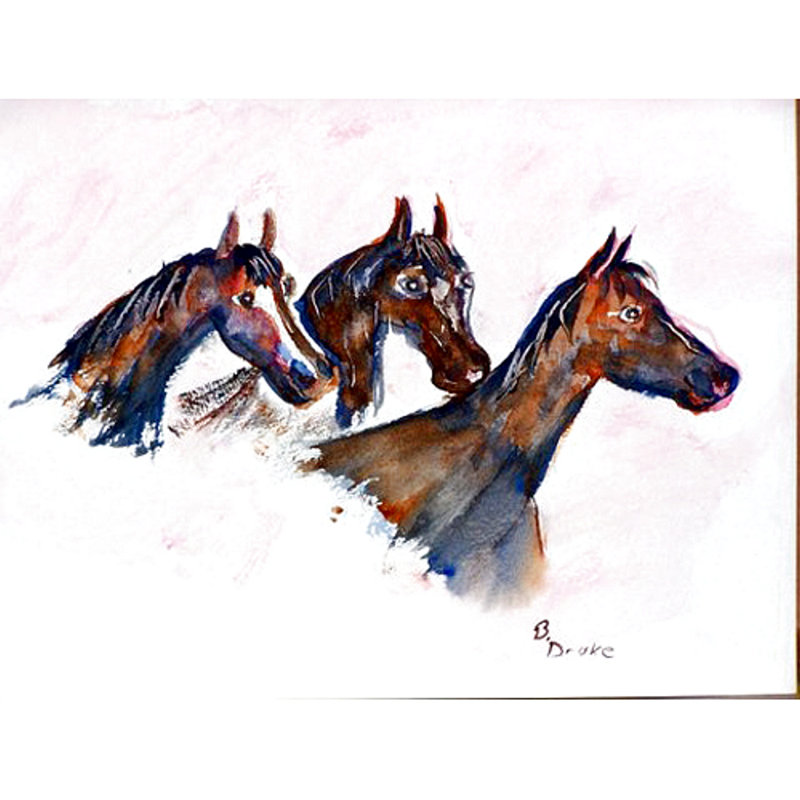Three Horses Polyester Animals/Nature Rectangle Placemat