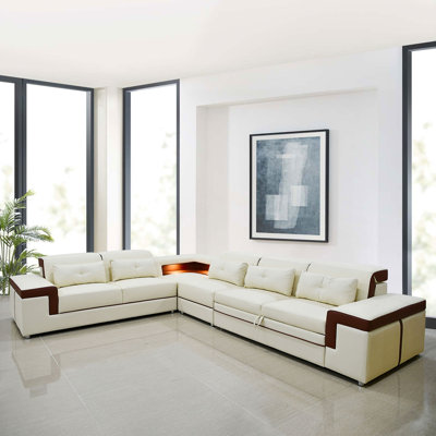 Upholstered L-Shaped Sectional Symmetrical