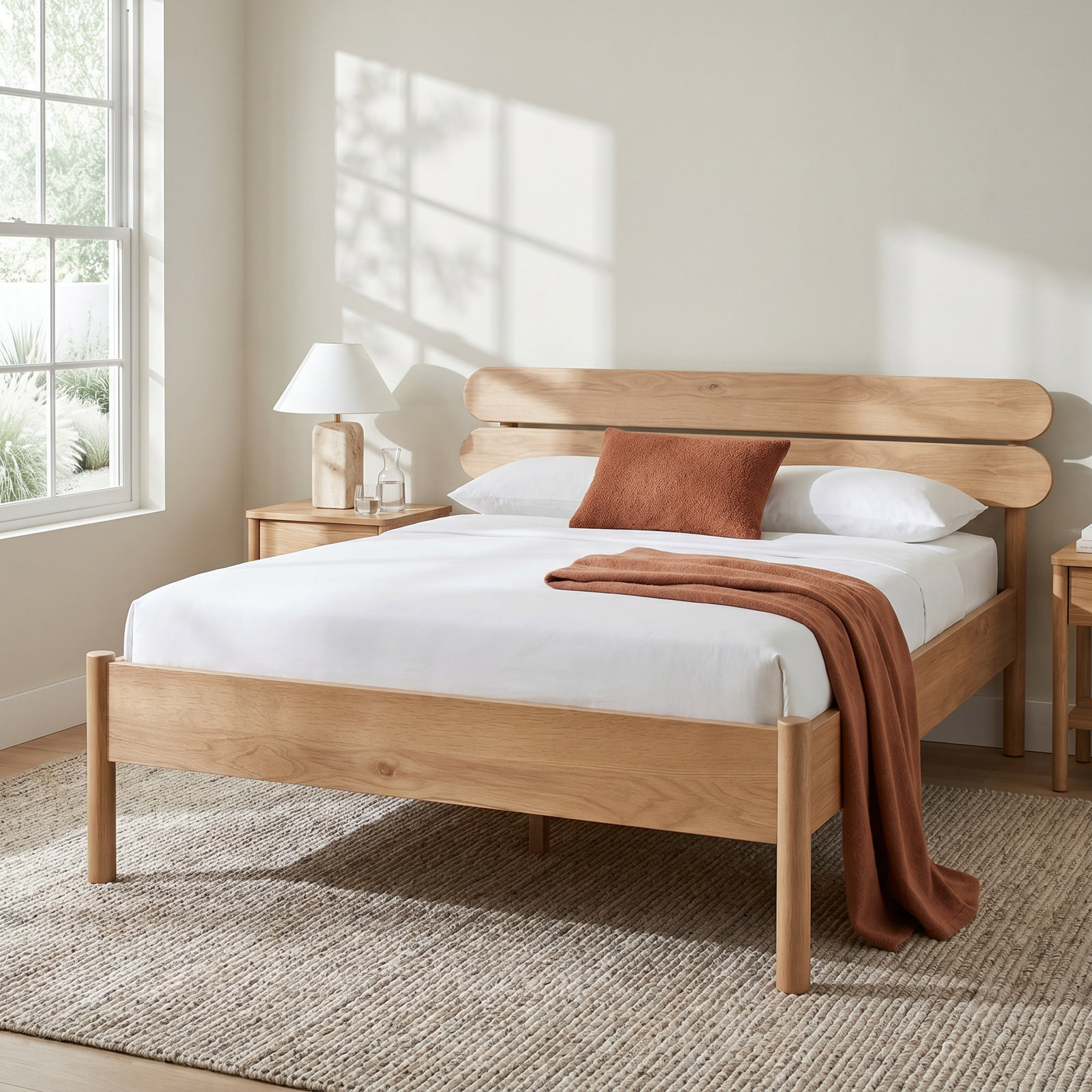 Mads Solid Wood Slat Bed, King